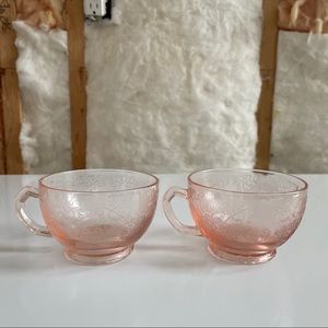 Pink Depression Glass Cups